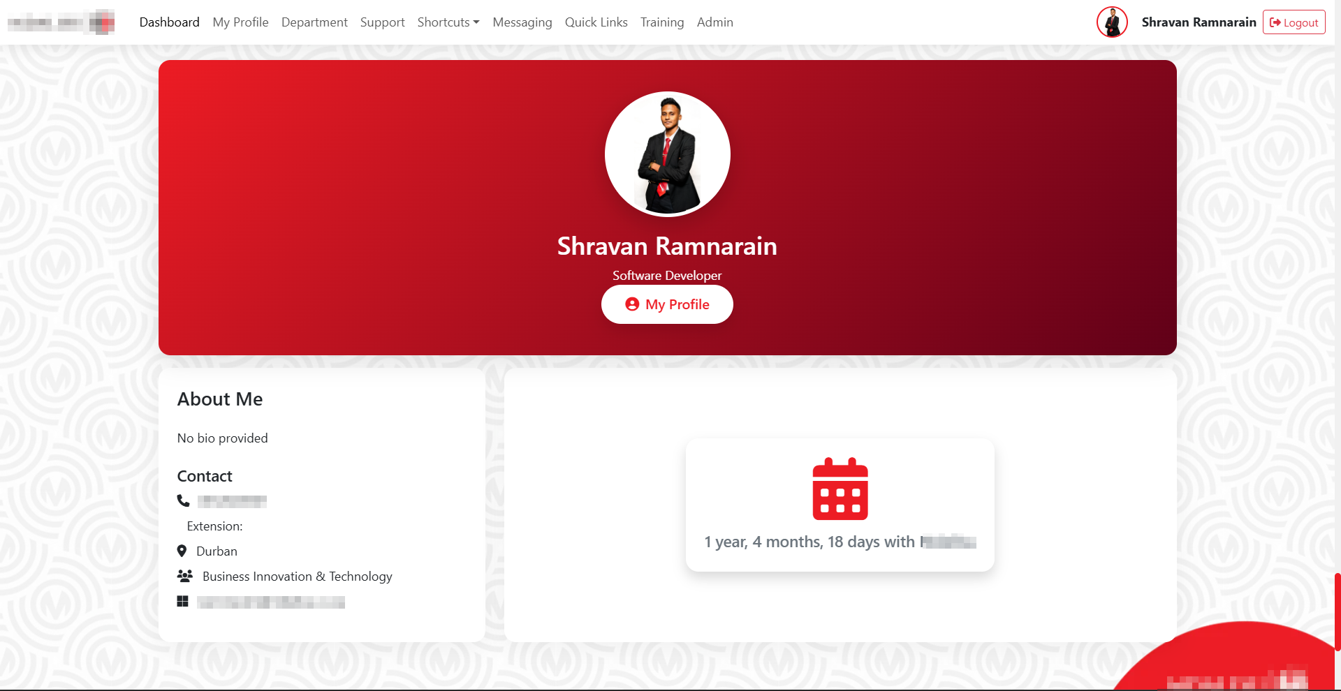 Employee Profile Page